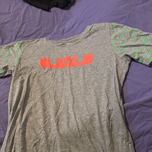 Nike Gray and Green Polka Dot Long Sleeve Shirt